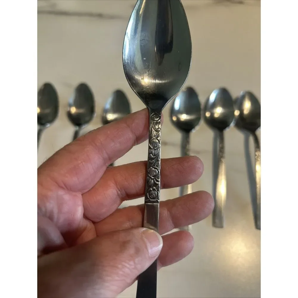 8 National Stainless Steel Flatware‎ N.S. Co. Japan Tablespoons